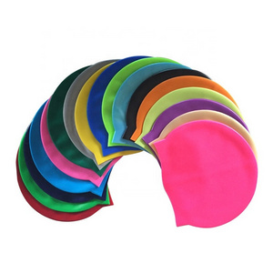 Swim Cap Custom Print Logo Professional Silicone Swimming Caps Anti Slip Premium Swim Hat for Men Women