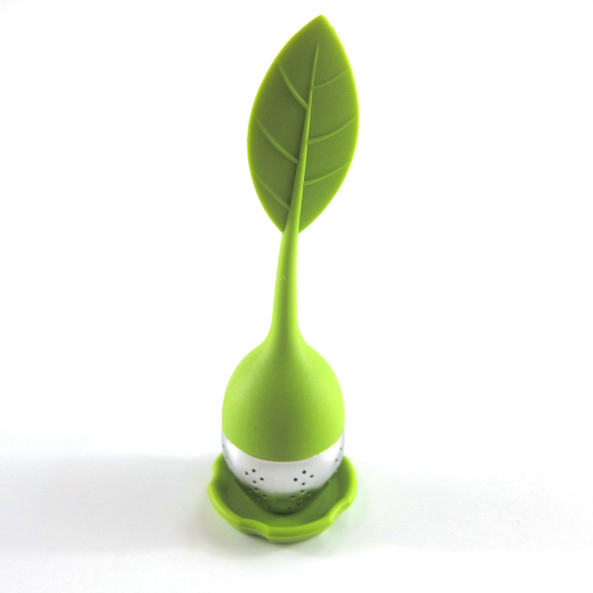 Wholesale Kitchen Outdoor Leaf Shape Stainless Steel Tea Strainer Ball Filter Tea Infusers With Silicone Handle