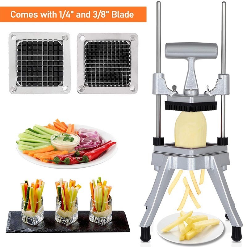 Commercial Vegetable Fruit Chopper Dicer 4 Stainless Steel Blades Manual Onion Tomato Slicer Restaurant French Fry Cutter