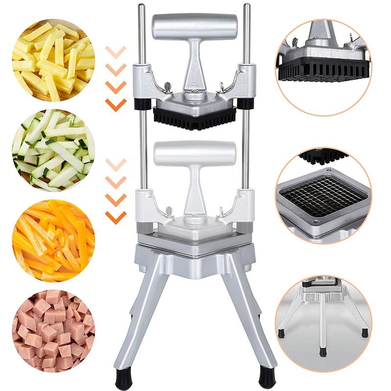 Commercial Vegetable Fruit Chopper Dicer 4 Stainless Steel Blades Manual Onion Tomato Slicer Restaurant French Fry Cutter