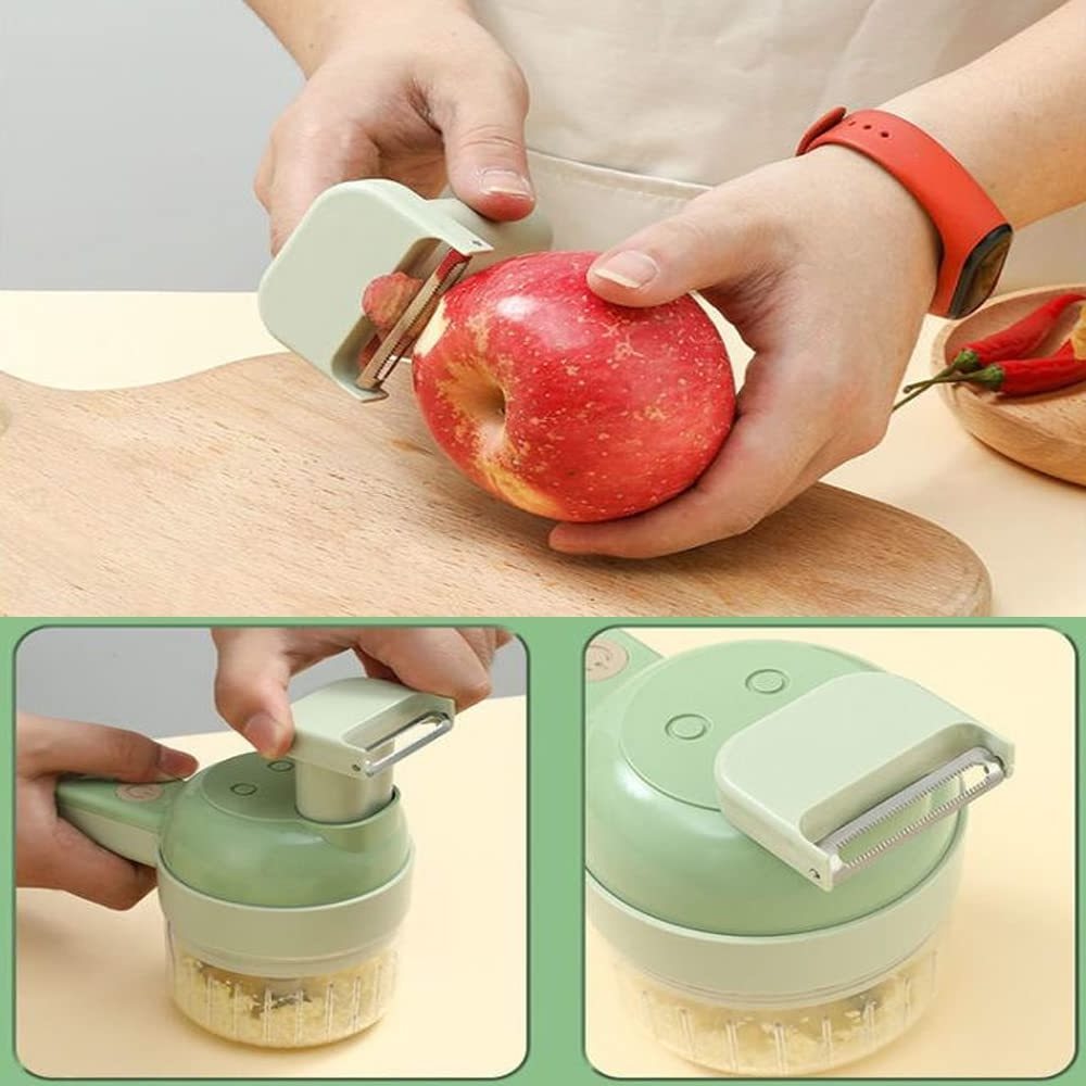 Electric Slicer 4in1 Multifunctional Electric Vegetable Cutter Handheld Electric Vegetable Cutter 4 In 1 Electric Food Chopper