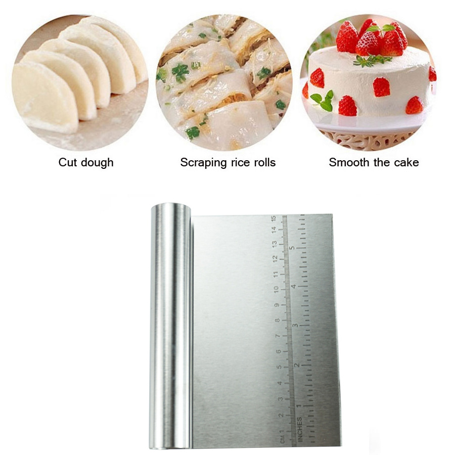 Wholesale Kitchen Cake Scraper Stainless Steel Bread Lame Dough Flour Scraper