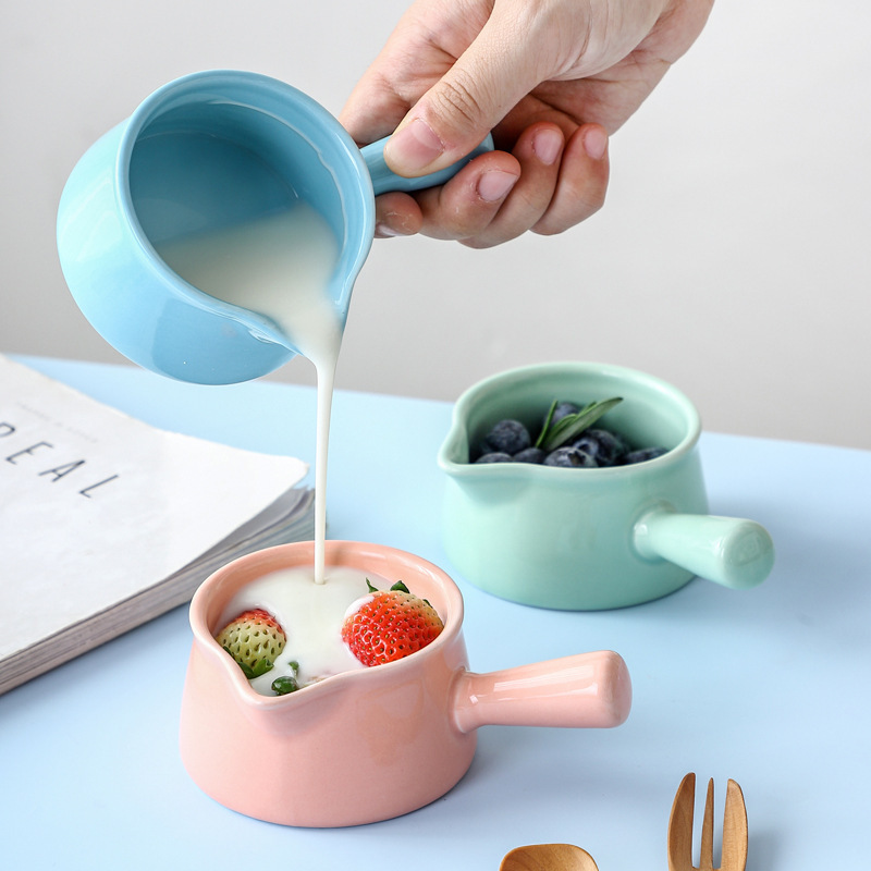 Low Price High Temperature Resistance Mini Nordic Milk Sugar Jug Sauce Dish Ceramic Coffee Cooking Pot with Handle