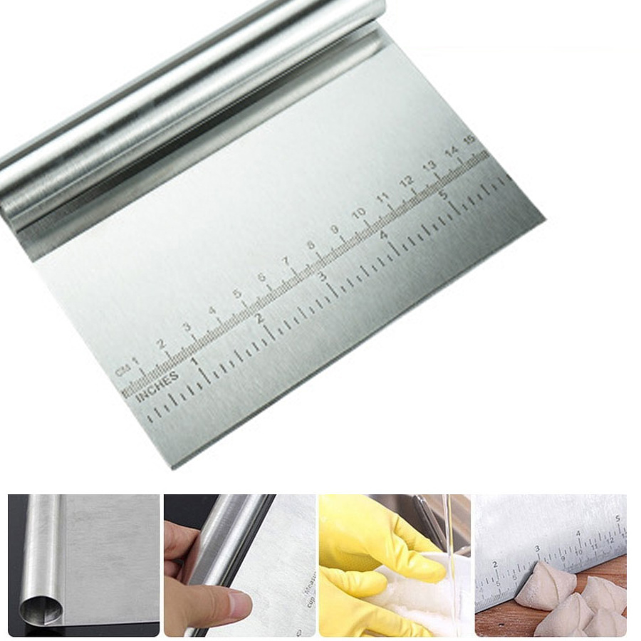 Wholesale Kitchen Cake Scraper Stainless Steel Bread Lame Dough Flour Scraper