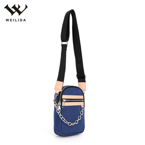 Factory Mini Optional Dark Blue Bag Shoulder Sling Crossbody Bag for Men Fashion Kid Chains Jingpin Nylon Fashion Bag Original