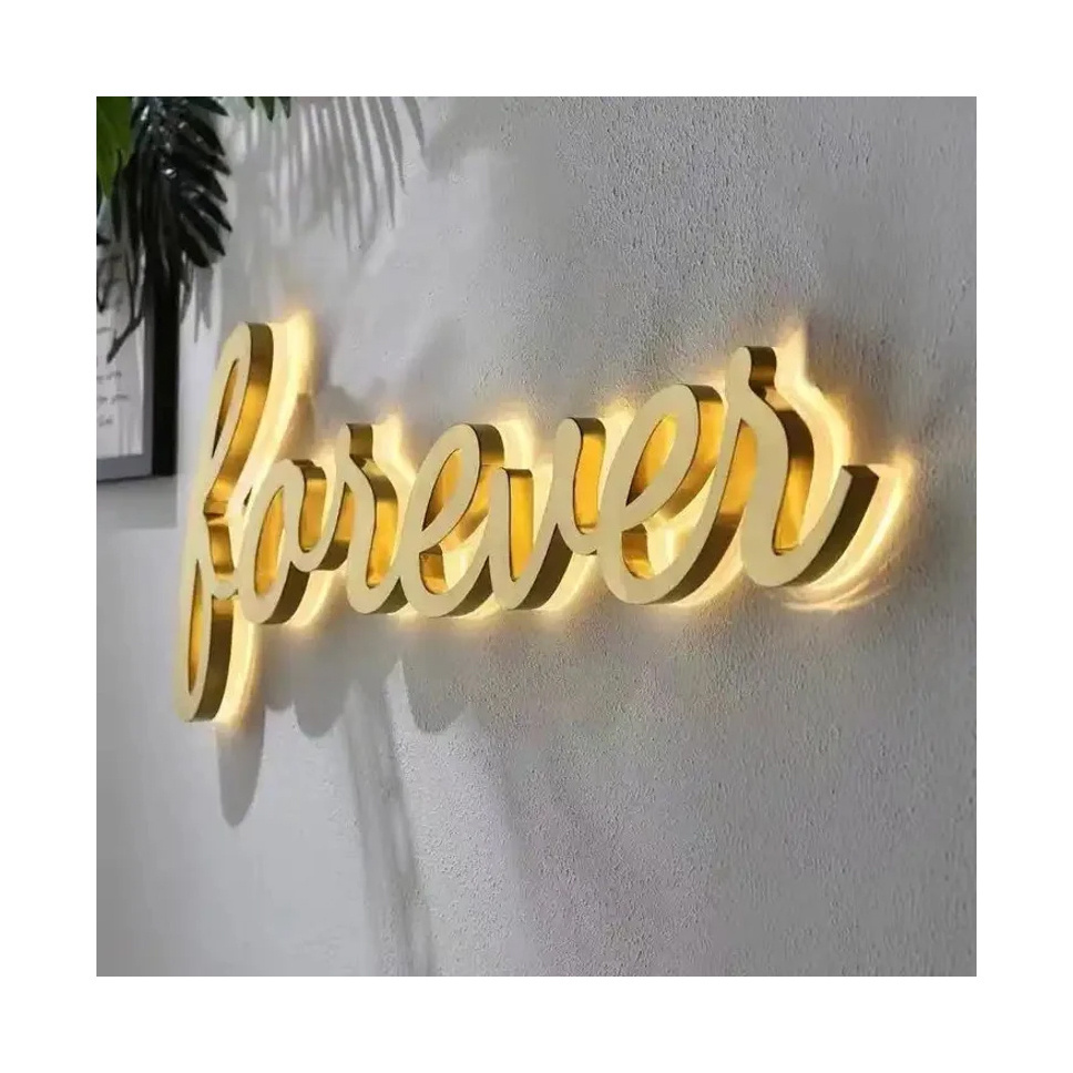 Custom Outdoor Acrylic 3D Lighted House Number Letters Led Backlit Stainless Steel Letters