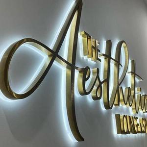 Advertising Illuminated Light Led Channel Letter Business Sign 3D Light Up Custom Logo Acrylic Outdoor 3D Led Signage