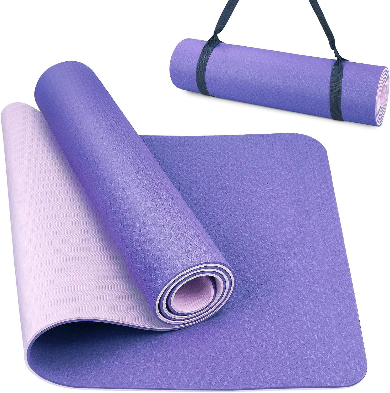 Oem Color Best Natural Non Slip Yoga Mat Large Thick Eco friendly Pilates Mats For Hot Yoga Stretching