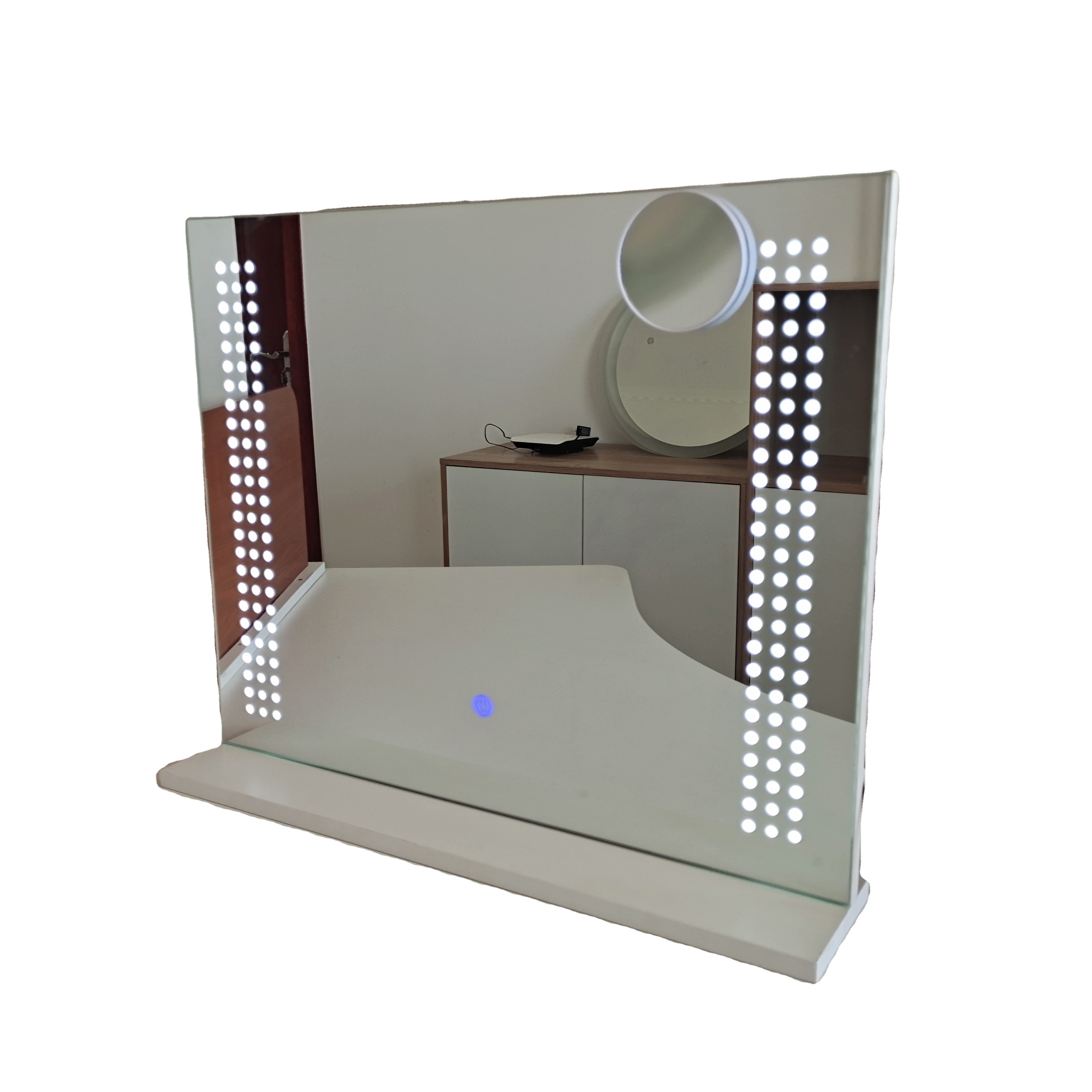 vanity desktop   light luxury makeup mirror   with led strip light