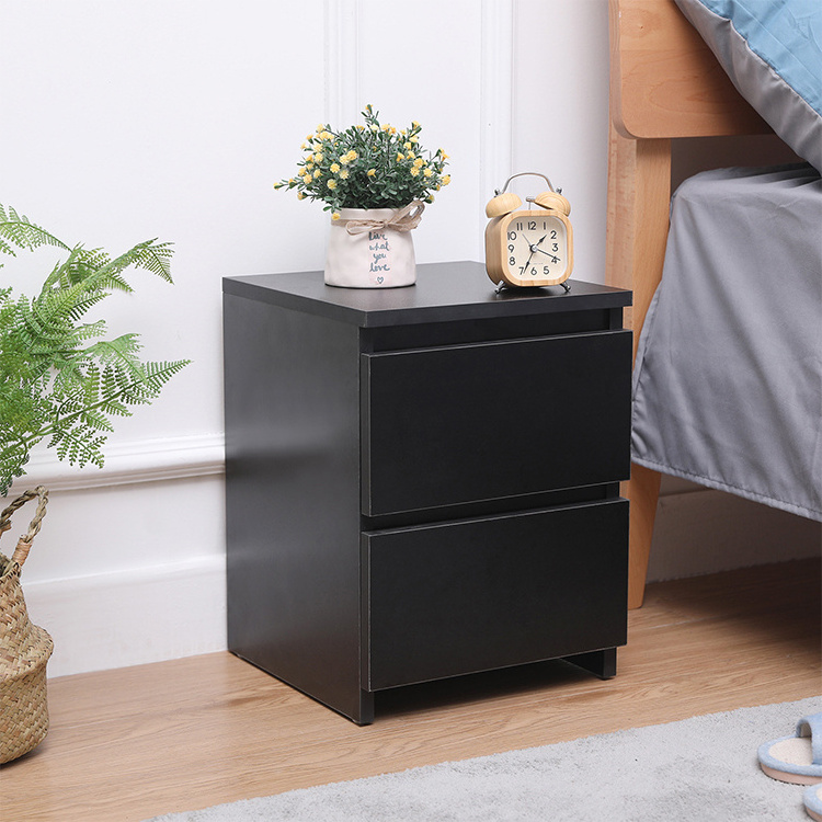 Nordic Style Hotel Bedroom Furniture Bedside Table White Floating Small Black Nightstand