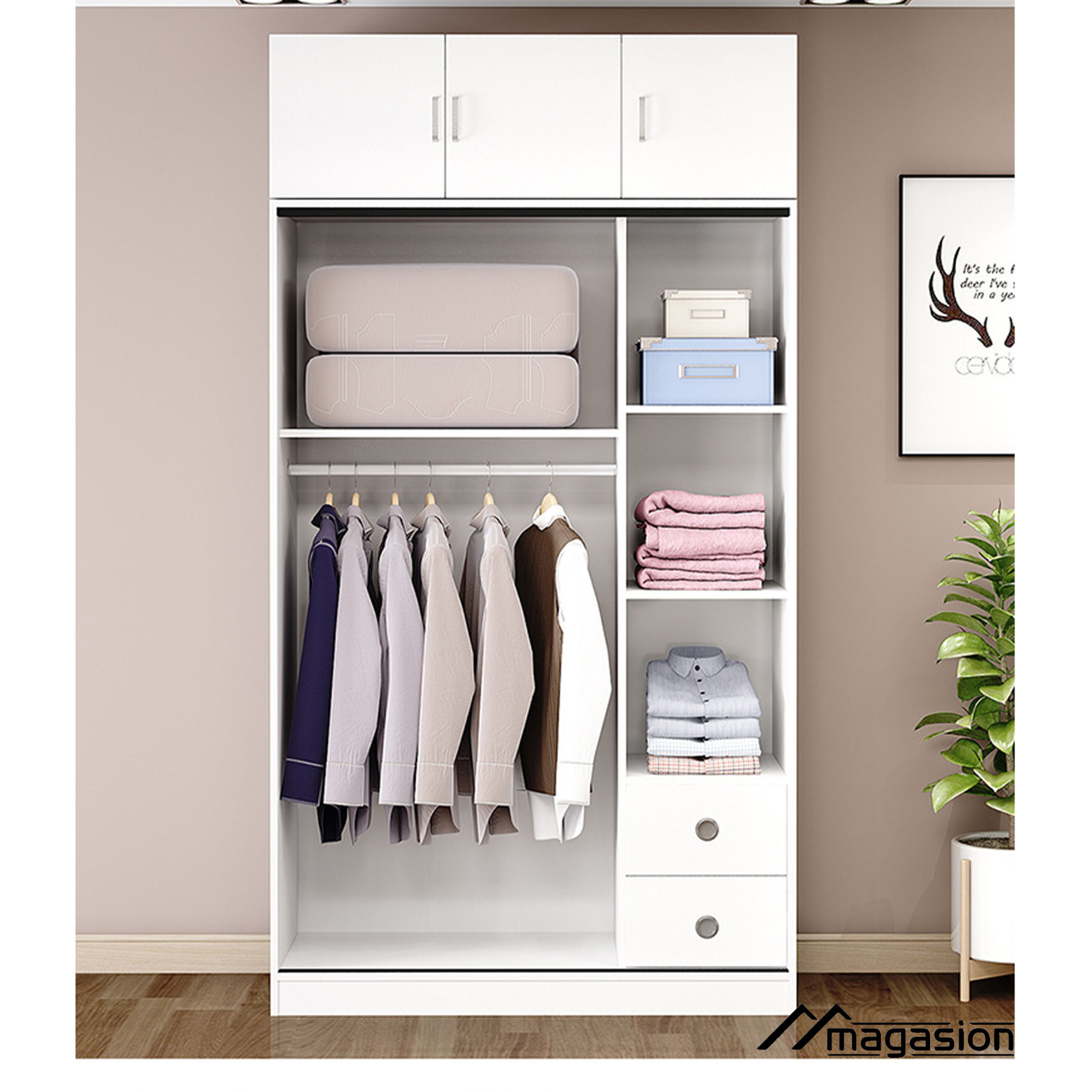 Factory price bedroom wall wardrobe cabinet designs multi-use portable clothes wardrobe