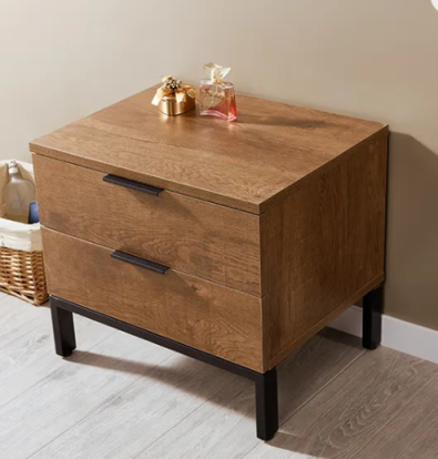 Home Feature nightstand vanity dresser table Two Drawer Modern Night Stand