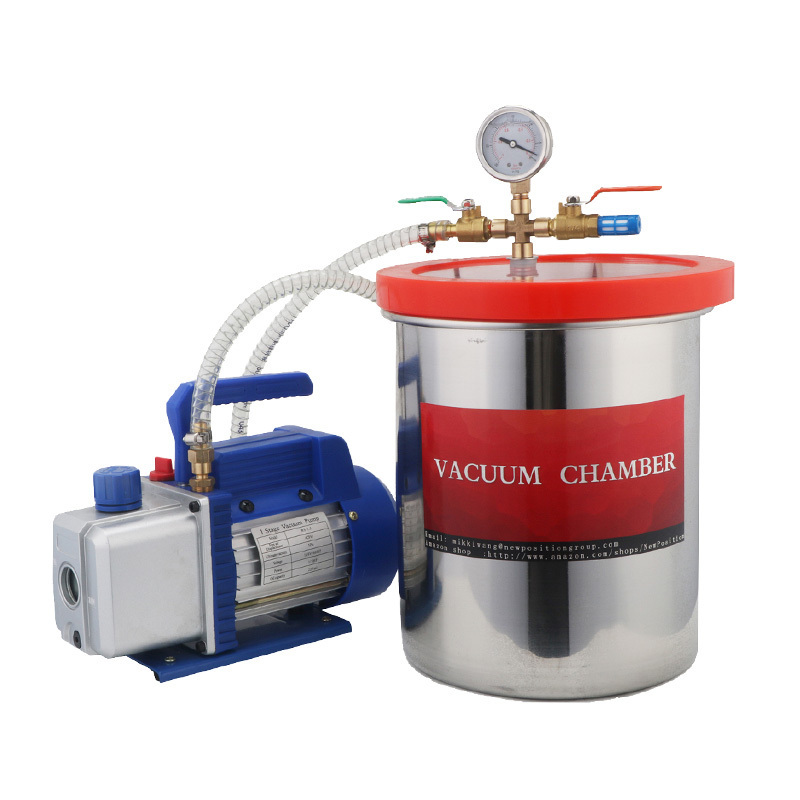 Vacuum pump and vacuum degassing chamber kit for raw material, resin degassing and defoaming