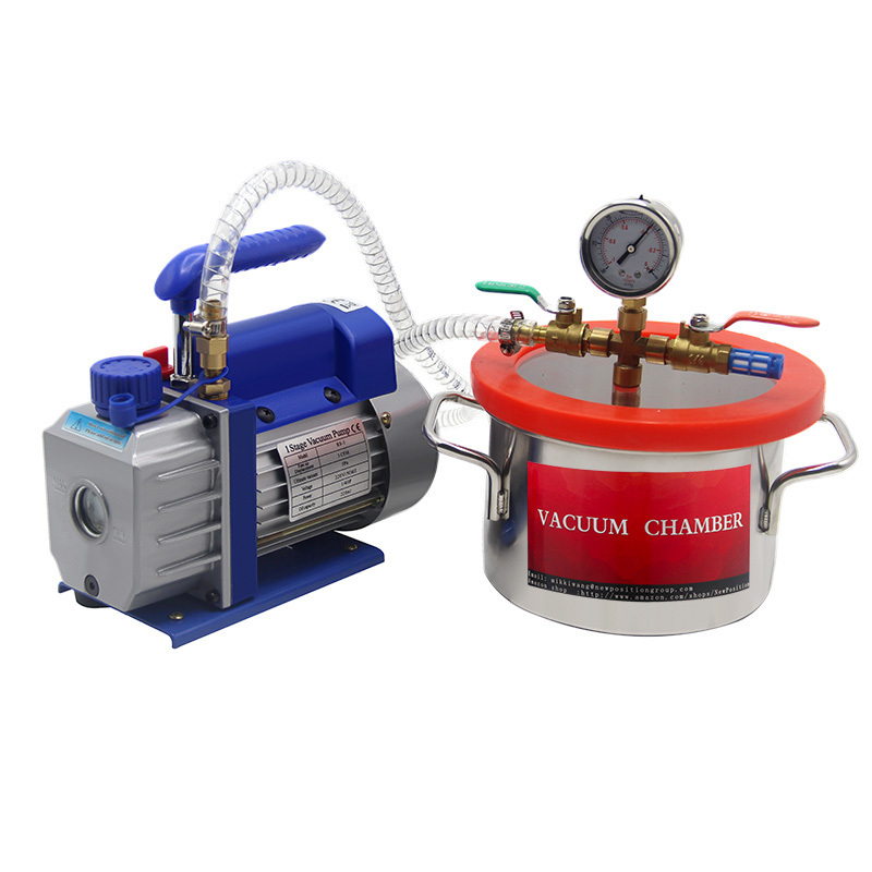 Vacuum pump and vacuum degassing chamber kit for raw material, resin degassing and defoaming