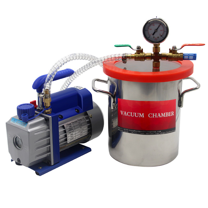 Vacuum pump and vacuum degassing chamber kit for raw material, resin degassing and defoaming