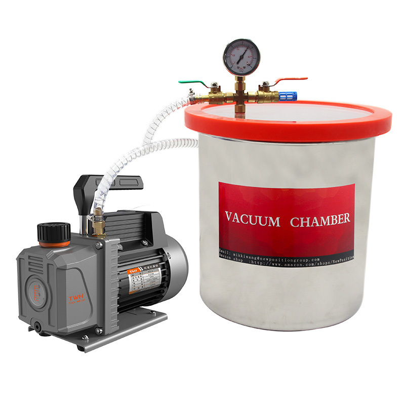 Vacuum pump and vacuum degassing chamber kit for raw material, resin degassing and defoaming