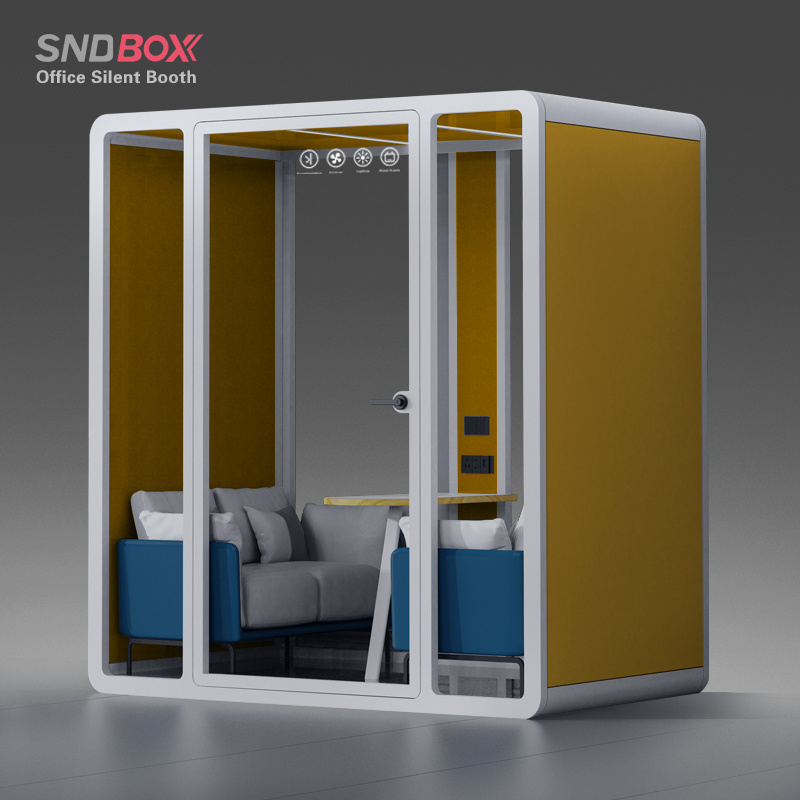 School L size soundproof booth study 2 person silence pod noise reduction movable piano booth drum training soundproof booth