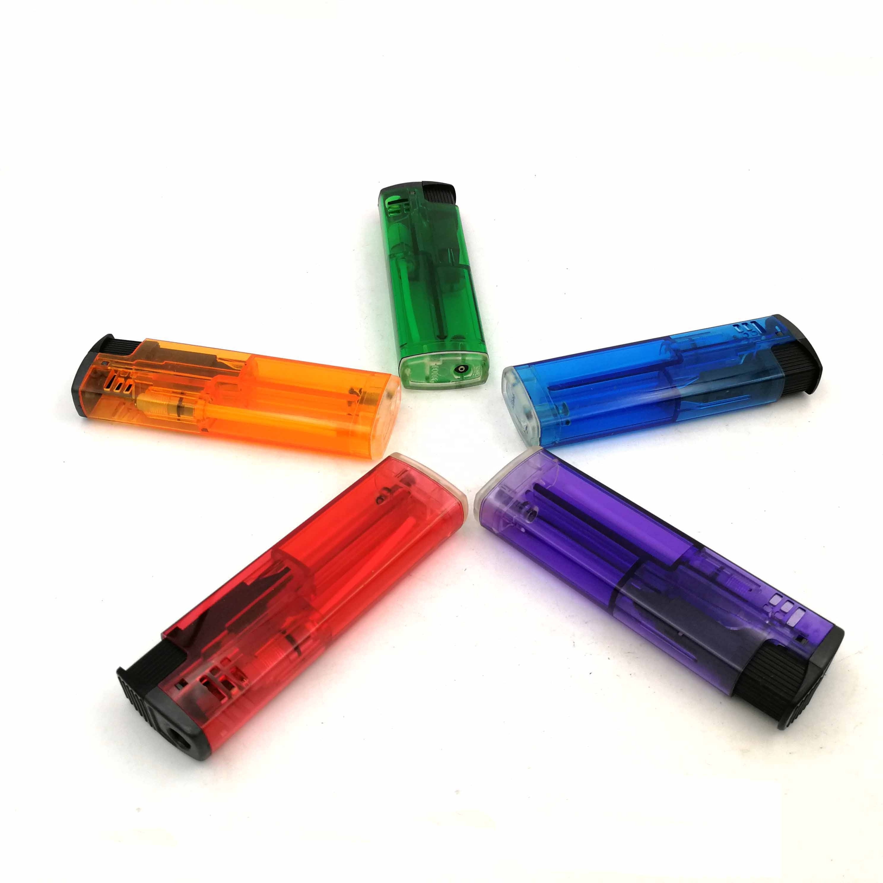 2023 FV20 Plastic Cheap transparent refillable Electric Gas Lighter smoking accessories