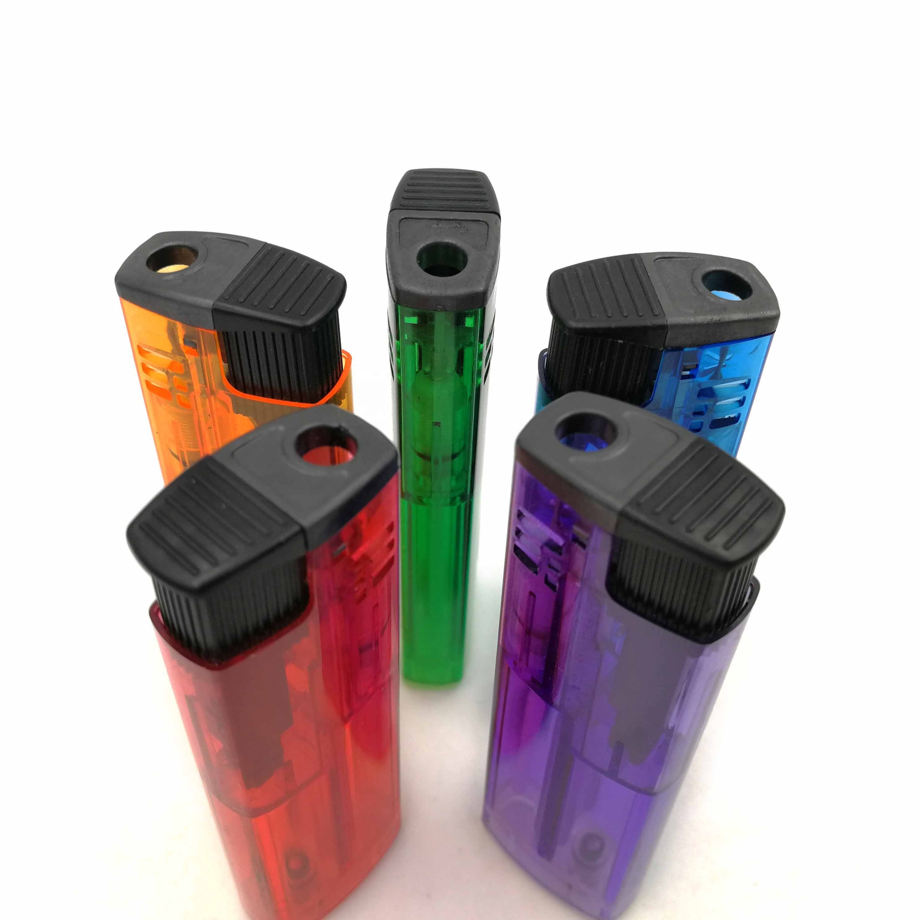 2023 FV20 Plastic Cheap transparent refillable Electric Gas Lighter smoking accessories