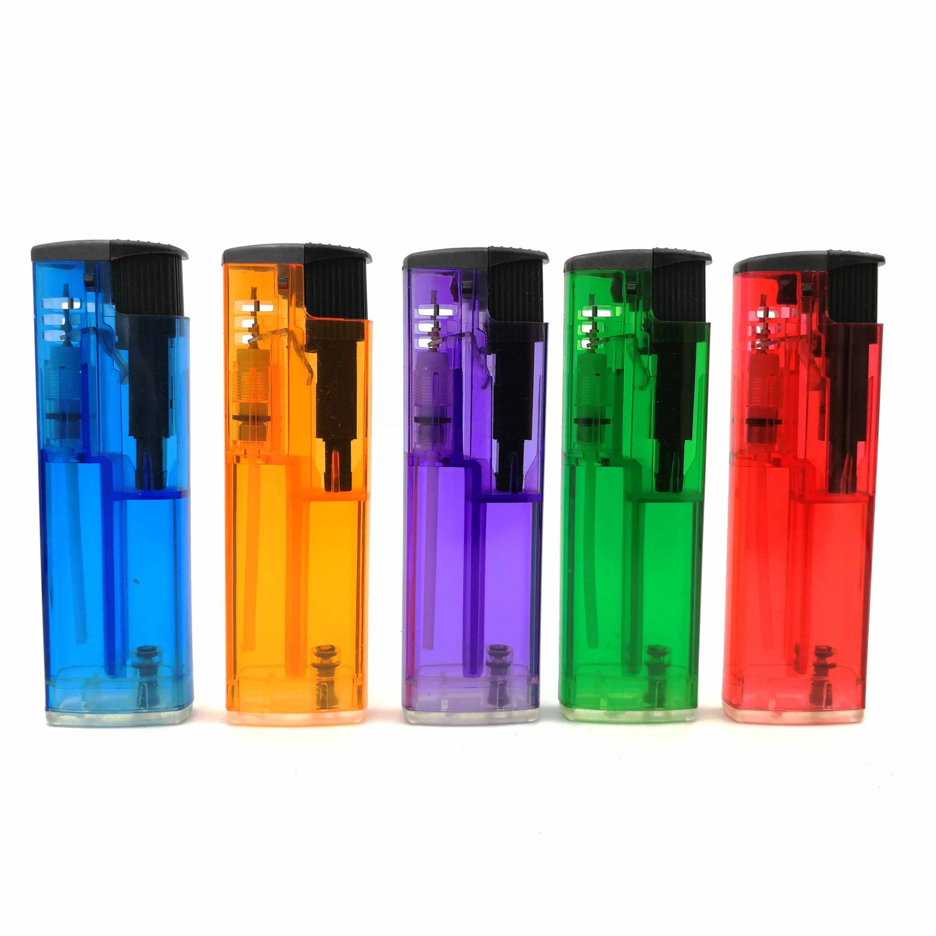 2023 FV20 Plastic Cheap transparent refillable Electric Gas Lighter smoking accessories