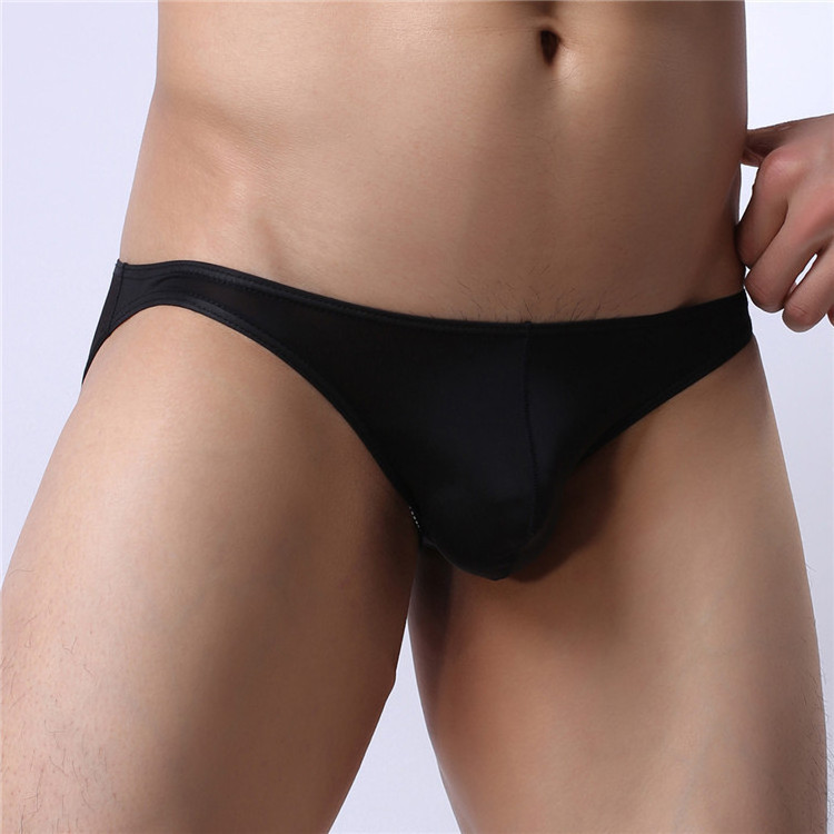 Ice silk seamless men's briefs Ice cool low waist summer new breathable transparent underwear