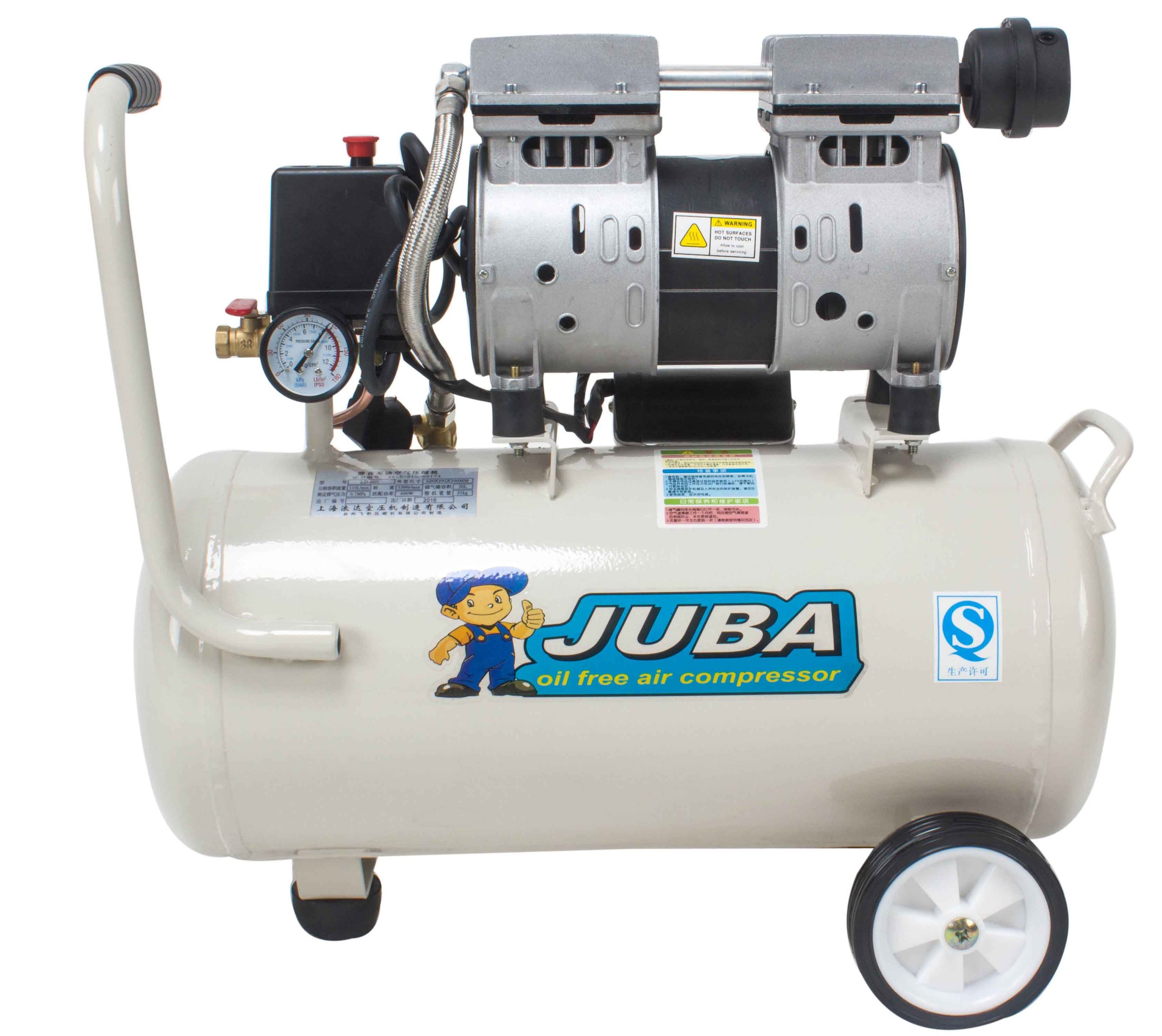 Silent 8bar oilless paint air compressor portable oil free industrial compressors with 8 30 50L tank