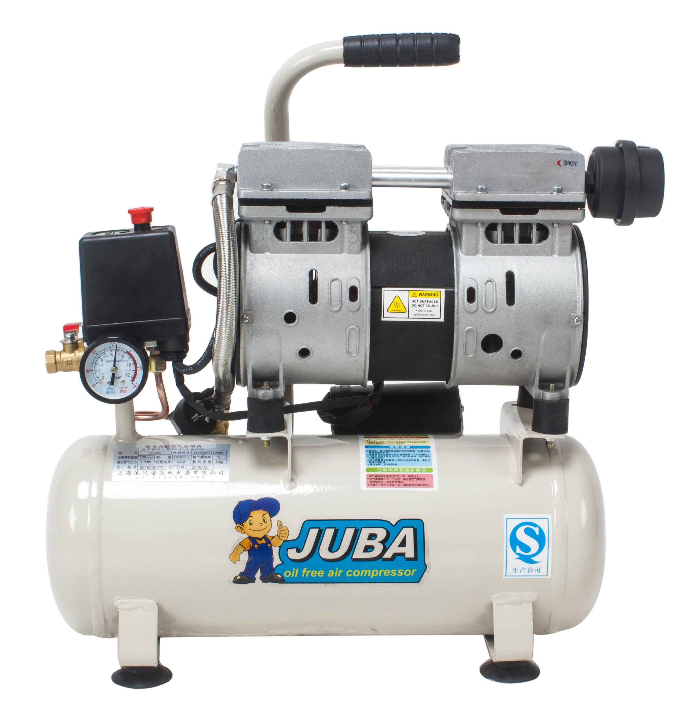 Silent 8bar oilless paint air compressor portable oil free industrial compressors with 8 30 50L tank