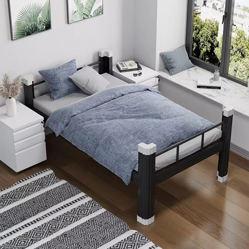 Modern New Design  Double Bed For Bedroom Simple modern single steel bed Modern Double Metal Detachable Bed