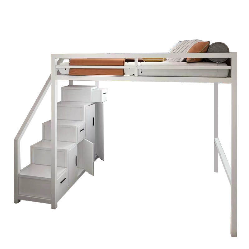 Modern Metal Adult Bunk Bed Plus Size Queen Steel Furniture Iron Loft Bunk Bed Metal School Dormitory Bed for Apartment