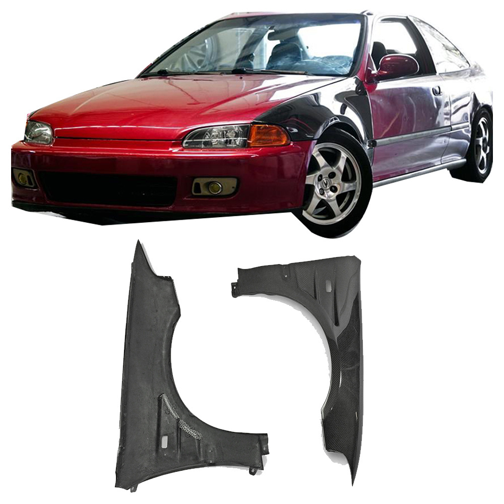 Real carbon fiber fender For Honda Civic EG 3D 92-95