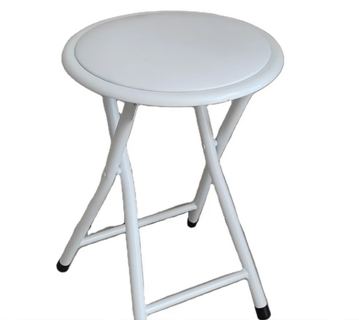 Outdoor Home Folding Stool Collapsible Padded Round Stool Metal Round Folding Stool With Vinyl Padded Seat