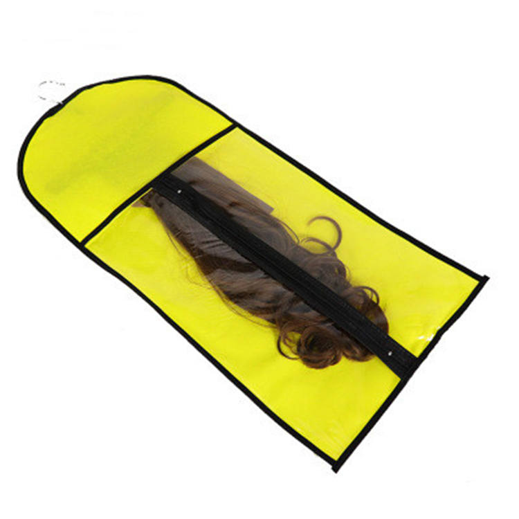 Fashion Design Non Woven And Pvc Hair Packaging Bag Wig Storage Bag With Hanger