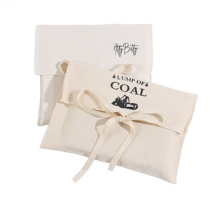 Custom Size Eco Friendly Cotton Envelop Pouch Flap Cloth Packaging Organic Recycled Cotton Dust Bag