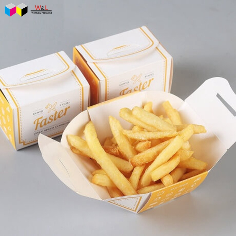 100% food grade paper made cone go to paper french fries box container holder