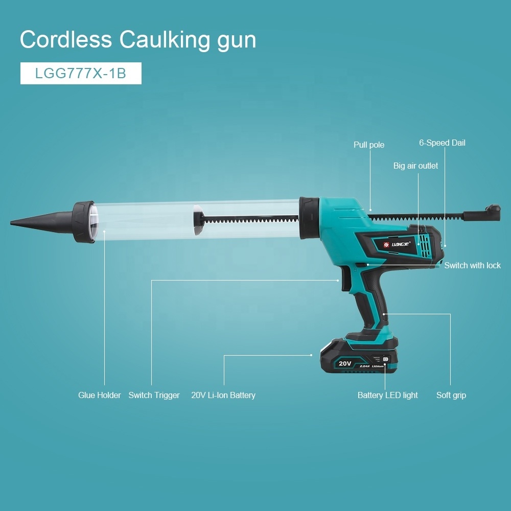 18v caulking gun Heavy Duty cordless electric dual cartridge Bulk clear electric caulking gun