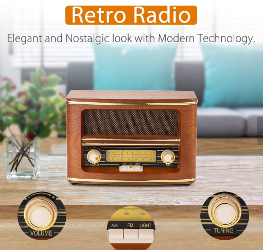 Retro wooden internet Radio bluetooth speaker stereo with usb/sd Vintage Radio alarm clock Music box