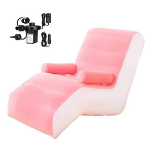 Custom Single Air Sofa Chair Automatic Inflatable Sofa Pink Inflatable Outdoor Sofa