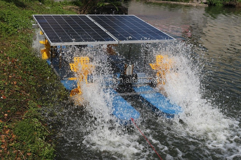 solar aerator1hp 2hp fish pond aquaculture equipment solar powered paddle wheel aerator