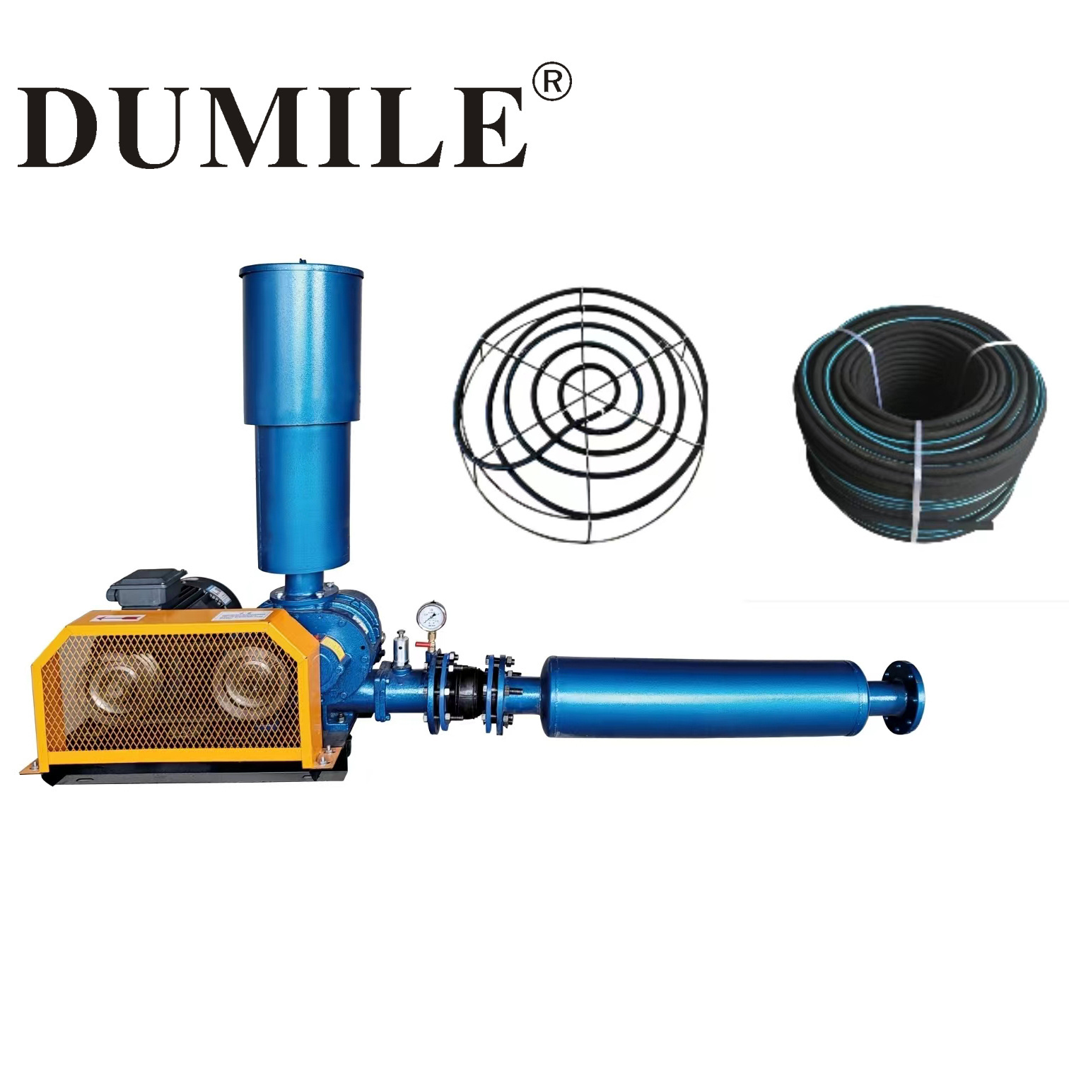 Diesel Engine Three Lobes Roots Blower Low Noise Aquaculture Aeration Sewage Treatment Industrial Electric Vacuum Air Blower