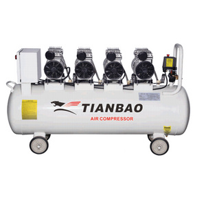 TIANBAO TBW550*4-150 408L/min 1440 r/min  0.55*4HP/KW 150L High Pressure Oil Free Portable Air Compressor Price