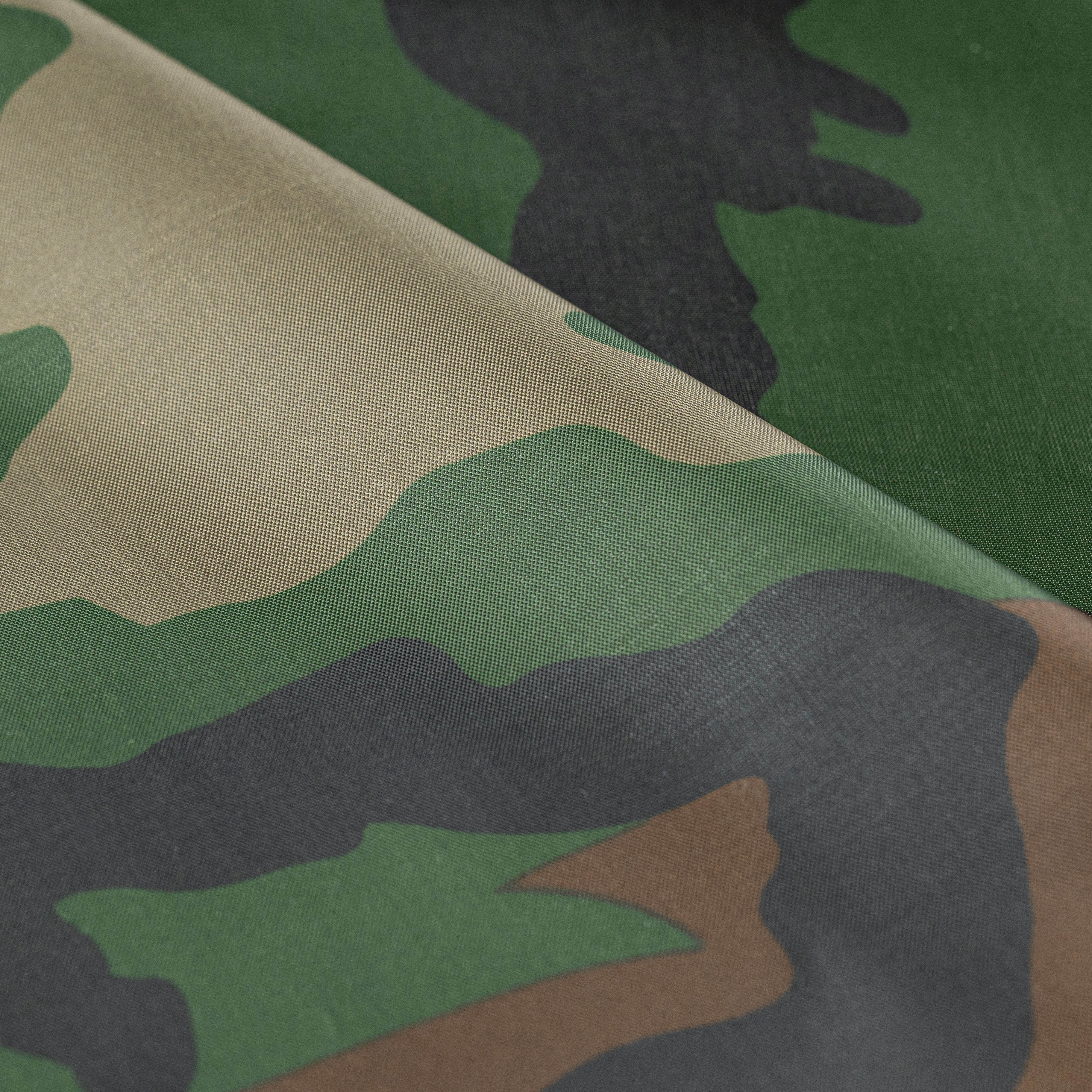 100%Poly 210D PVC Camouflage Oxford Woven Fabric Woodland Waterproof For Rain Cape Rain Coat