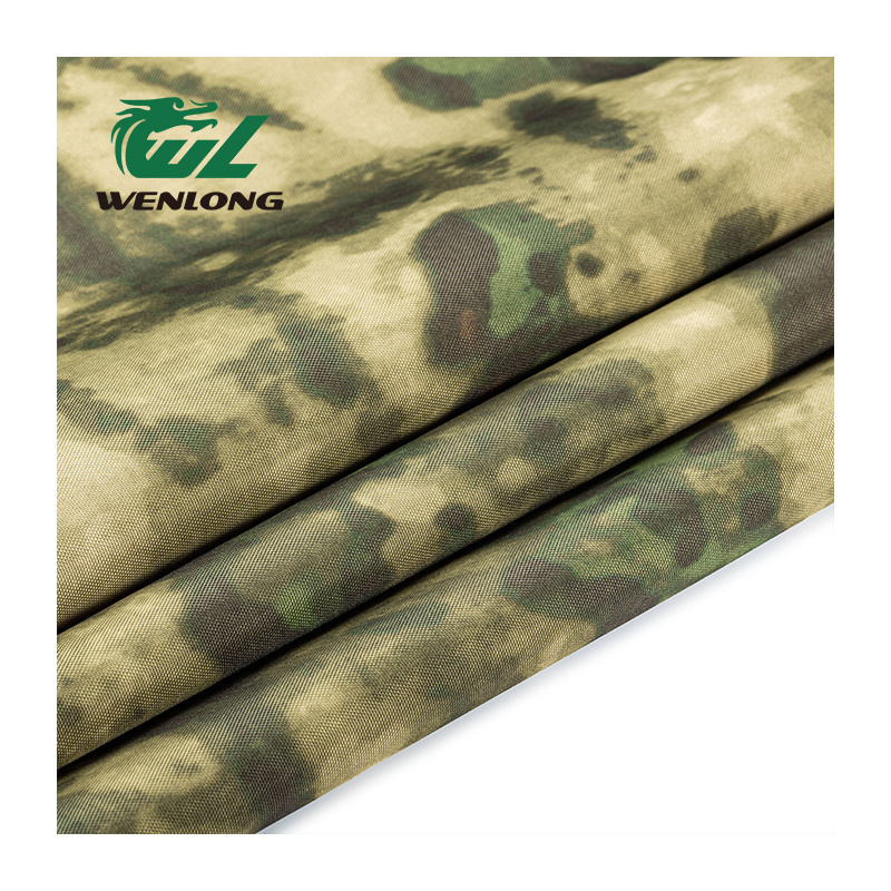 100%Poly 900D PU Camo Print Waterproof A-TACS FG Camouflage Oxford Woven Fabric Luggage Umbrella