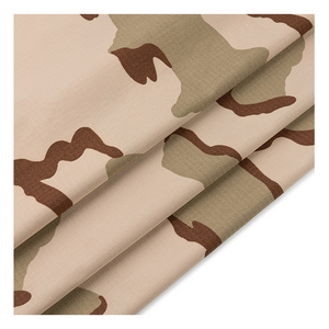 RTS T/C 80/20 Polyester/Cotton Tricolor Desert Camouflage Ripstop Fabric For Tactical Gears