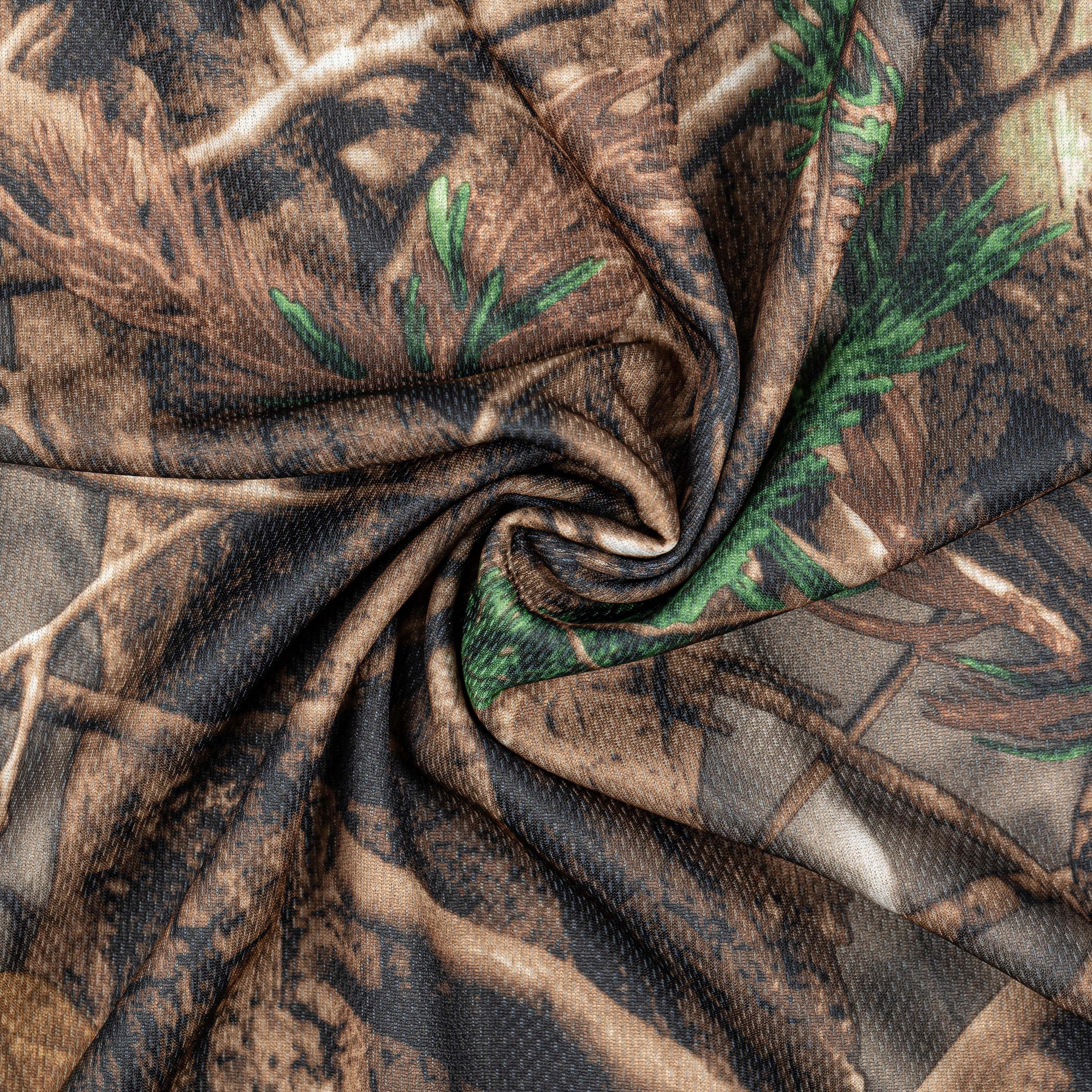 2023 Hot Sale Bird Eye Realtree Xtra 100%Poly Knitting Camouflage Casual Print Fabric For T-shirt