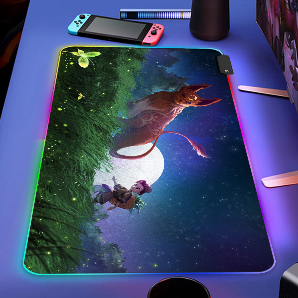 Extra Large XXL Mat LED Lighting MousePad Comfortable Natural Rubber Pad Soft Non-Slip Fast-moving RGB Gaming Mouse Pad