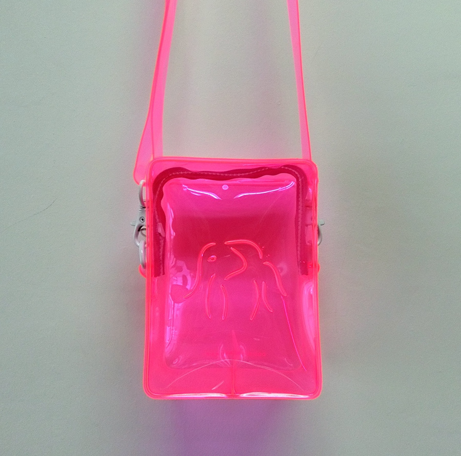 Fashion high quality neon PVC crossbody bag with embossed logo