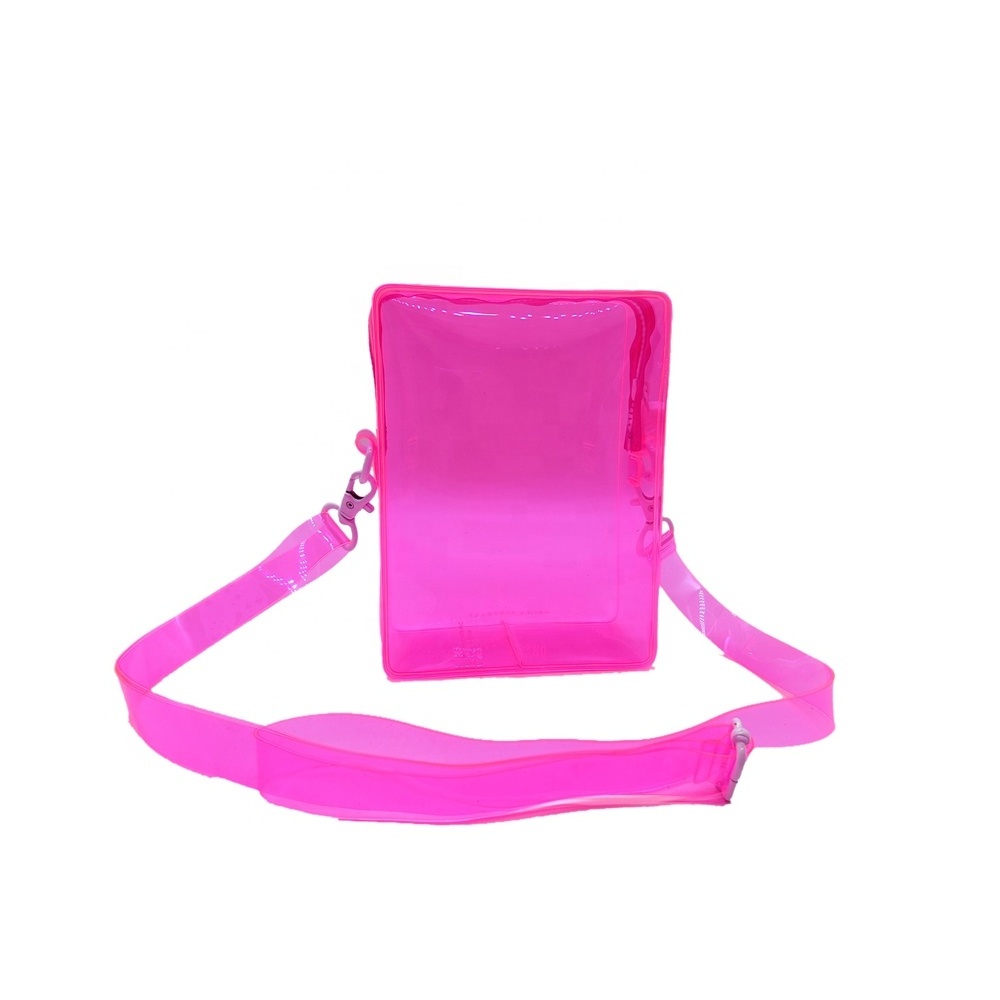 Fashion high quality neon PVC crossbody bag with embossed logo