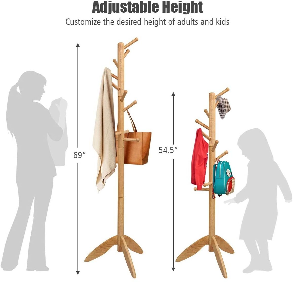 High Quality Wall Mounted Natural Tree Branch Solid Clothes Rack Decorative Wall Mounted Coat Racks wood stand clothing rack