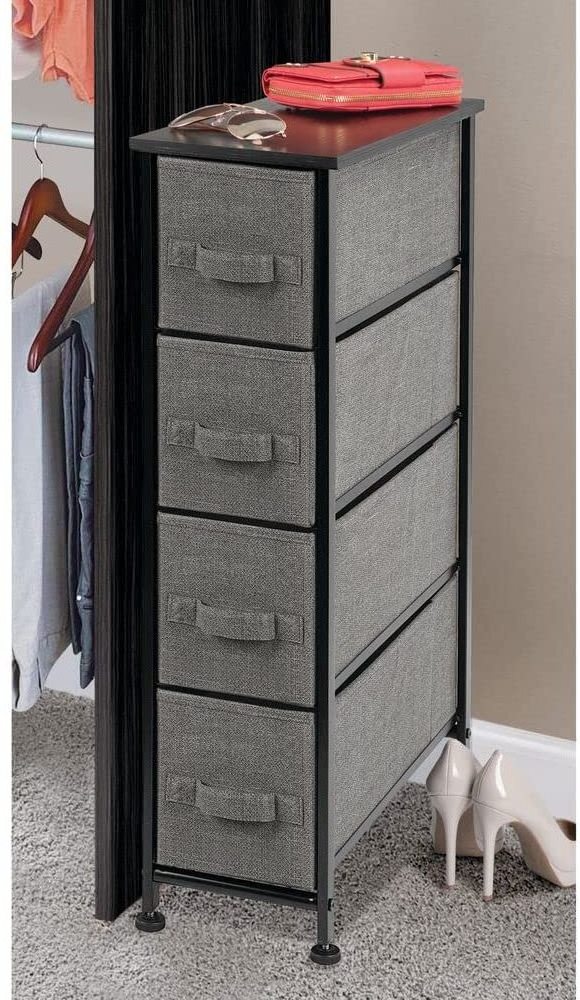 Classic Drawer Dresser Storage Chest, Modern Furniture Storage 4 Tower Unit For Bedroom Fabric Storage Cabinet