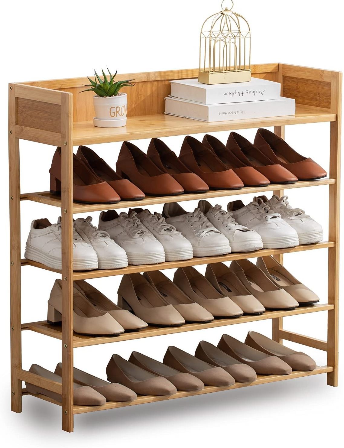 Natural bamboo cheap price fridge storage furniture plant shoe rack corner rack bathroom shelf storage system shelving bin rack